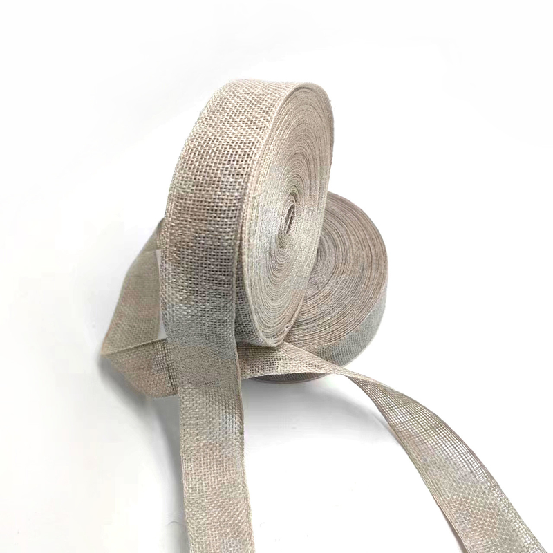 Home Textiel 1 Inch Linnen 100% Linnen Boorlap Ribbon Voor Kerst Wedding Decoration
