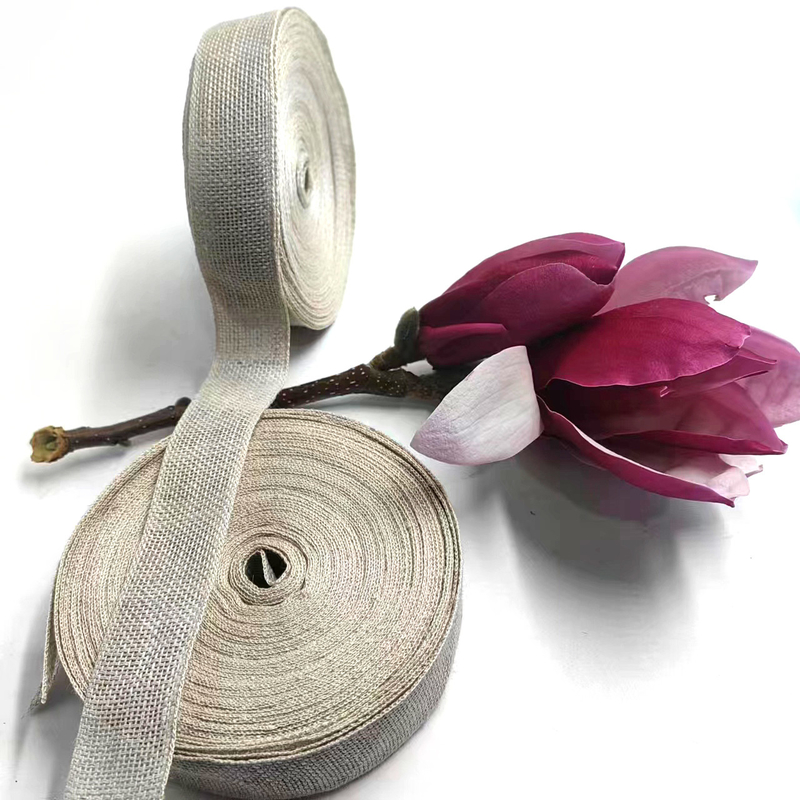 Home Textiel 1 Inch Linnen 100% Linnen Boorlap Ribbon Voor Kerst Wedding Decoration