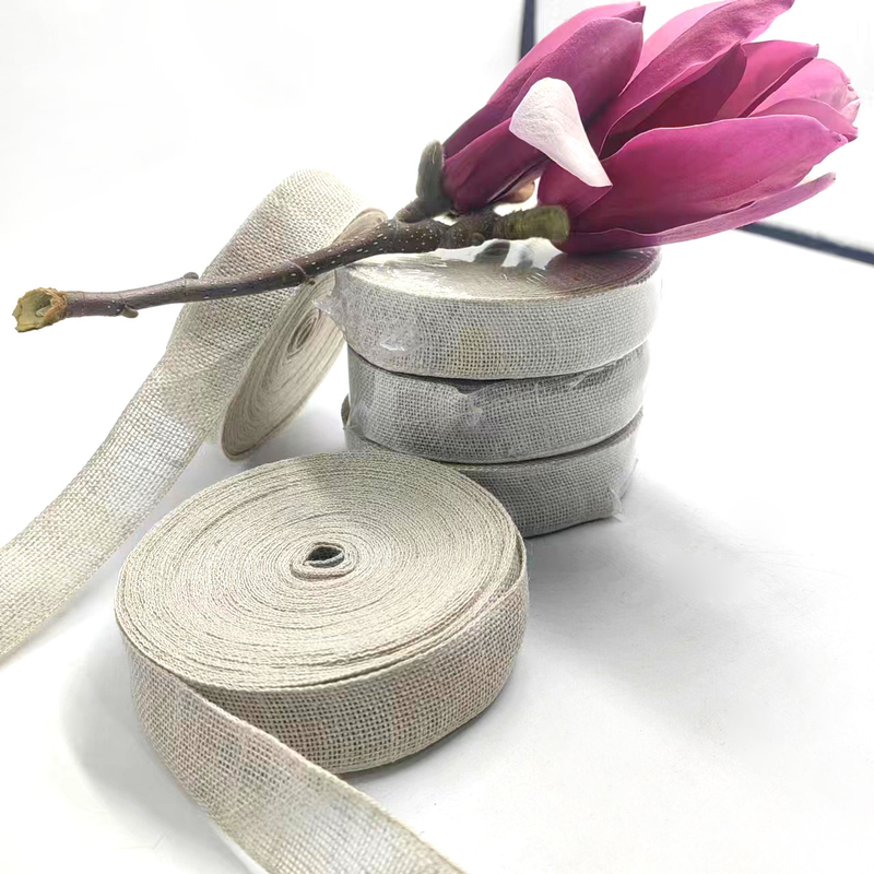 Home Textiel 1 Inch Linnen 100% Linnen Boorlap Ribbon Voor Kerst Wedding Decoration