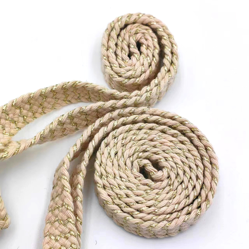 80% puur katoen 20% polyester katoen platte riem met gouden draad handgeweven voor Superior