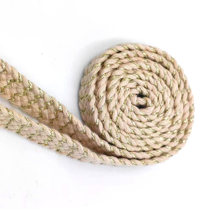 80% puur katoen 20% polyester katoen platte riem met gouden draad handgeweven voor Superior