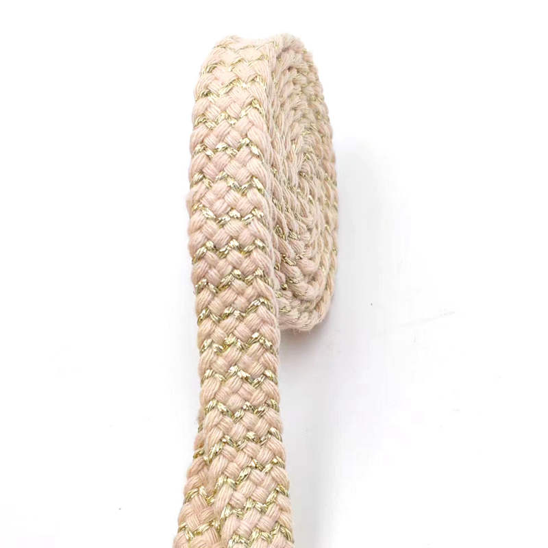 80% puur katoen 20% polyester katoen platte riem met gouden draad handgeweven voor Superior