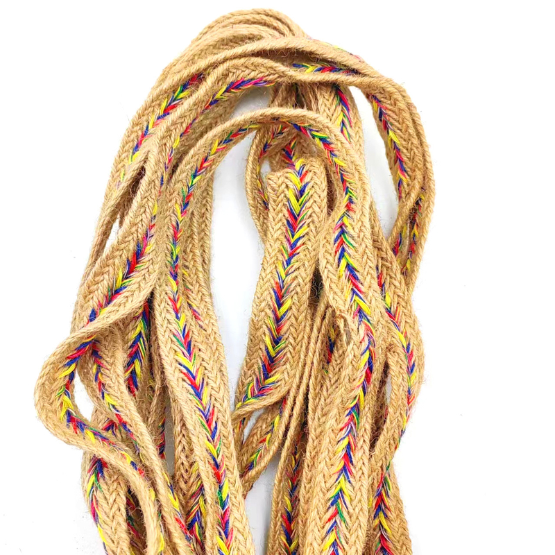 2.5cm breed natuurlijke jute kant trimmings lint Twisted Herringbone Webbing voor jute ambachten