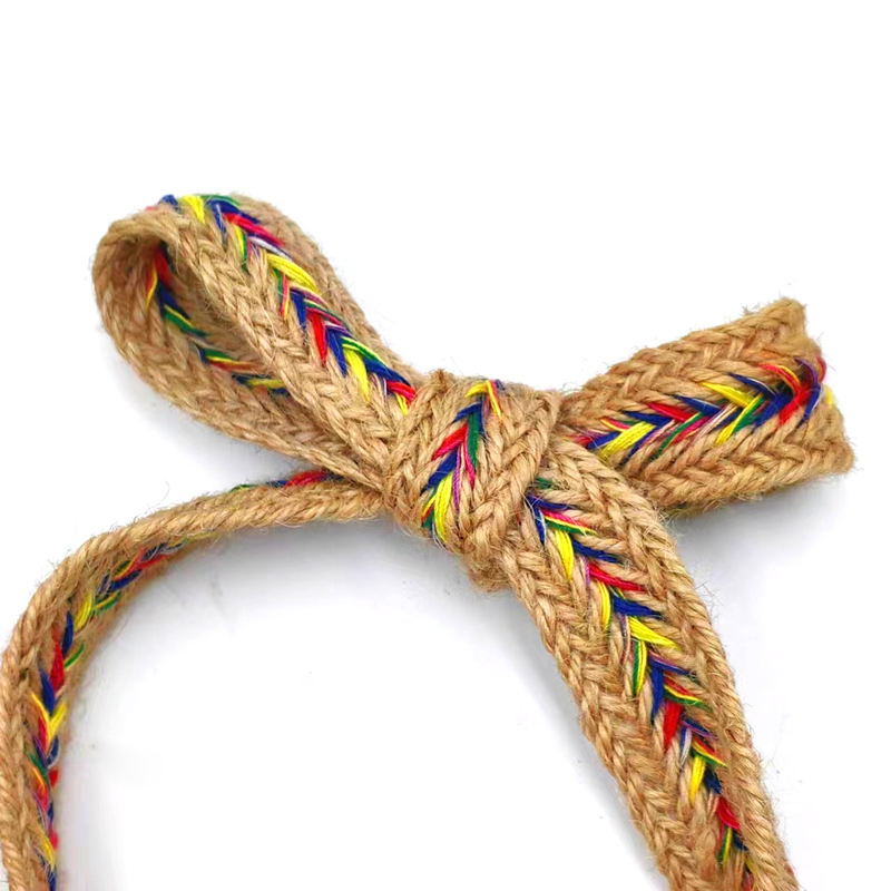 2.5cm breed natuurlijke jute kant trimmings lint Twisted Herringbone Webbing voor jute ambachten