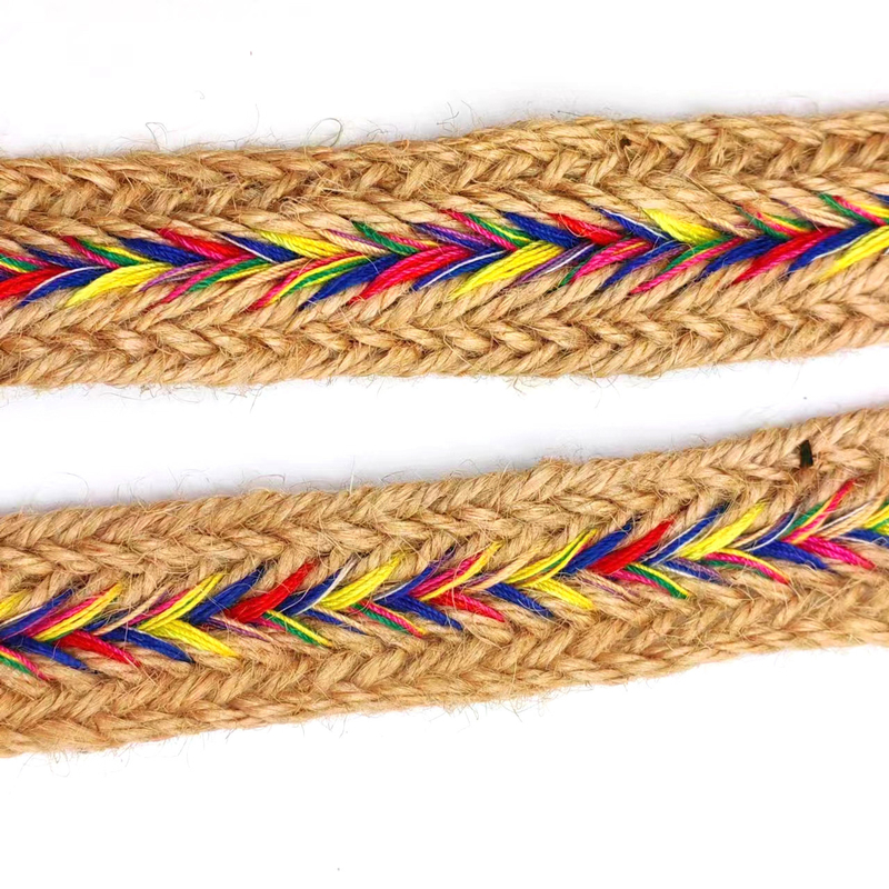 2.5cm breed natuurlijke jute kant trimmings lint Twisted Herringbone Webbing voor jute ambachten