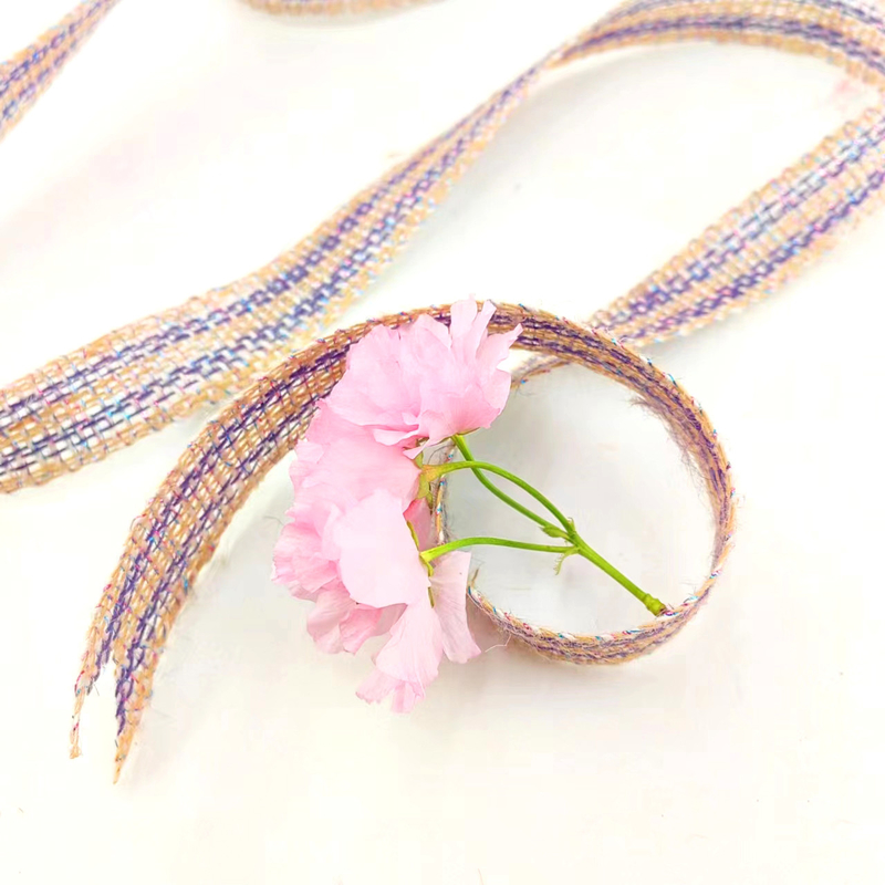 Webbing 25mm Geweven jute lint voor kerstfeest decoratie 100% jute burlap stof
