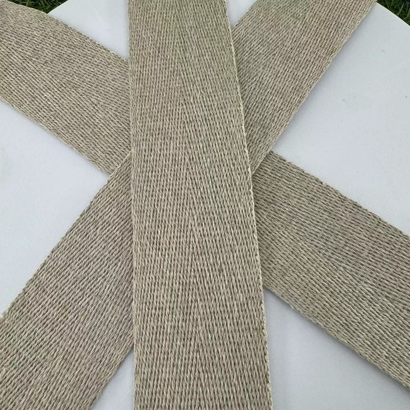 Hemp weefbanden Duurzaam voordeel met haringbeenpatroon en milieuvriendelijk weefsel
