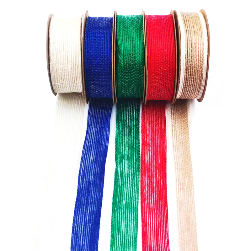 Gecoate 0,8 mm Kleine verpakking 90% jute 10% polyester jute webbing voor kleurrijke zakband