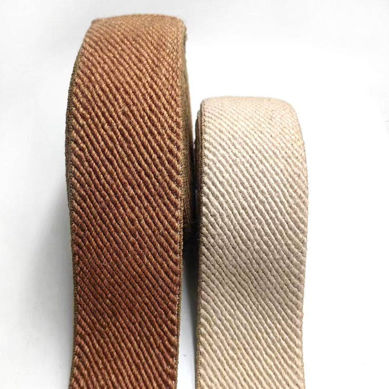 50% jute 40% latex 10% polyester twill elastische webbing voor duurzaam schoenmateriaal