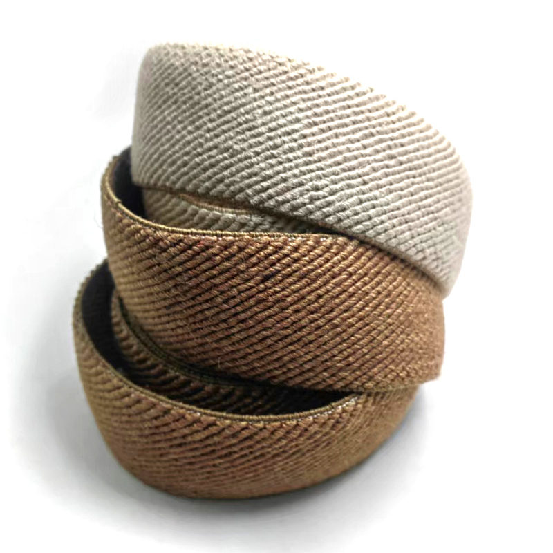50% jute 40% latex 10% polyester twill elastische webbing voor duurzaam schoenmateriaal