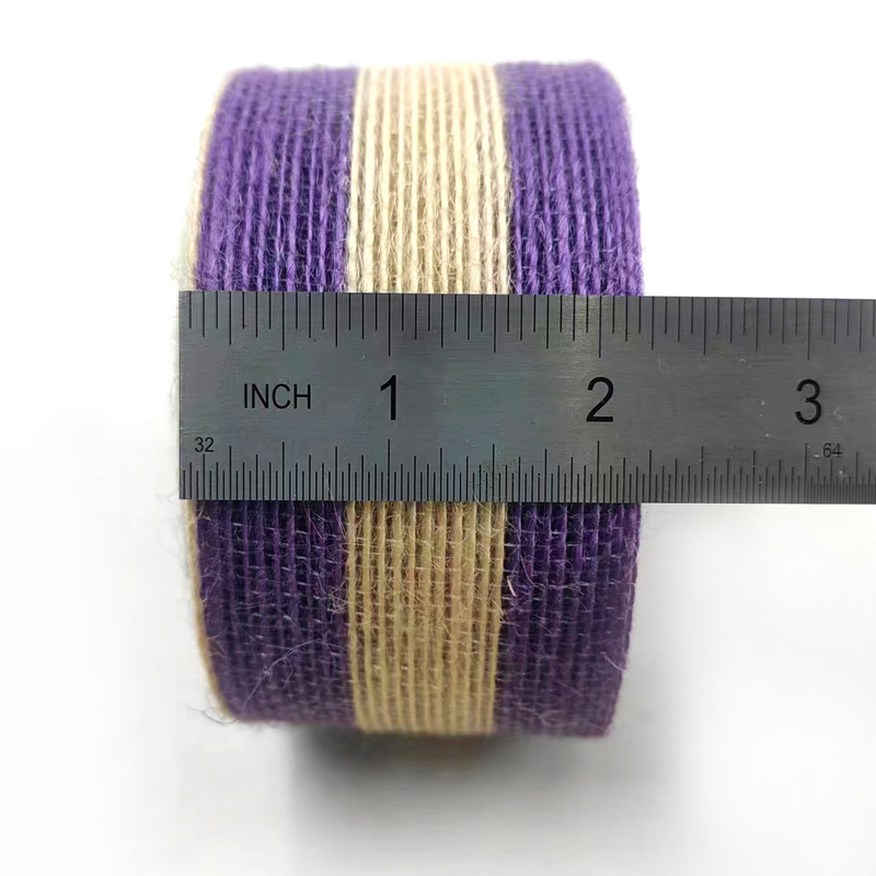 Duurzaam decoratief streepje lap lint voor zakken 5,5 cm gekleurde jute vislijn riem