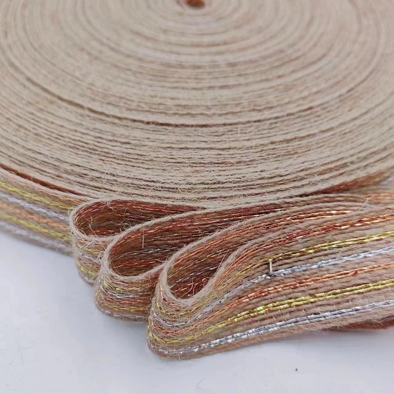 Plain Multi Specification Jute Milieubescherming Goud gekleurd vislijn lint
