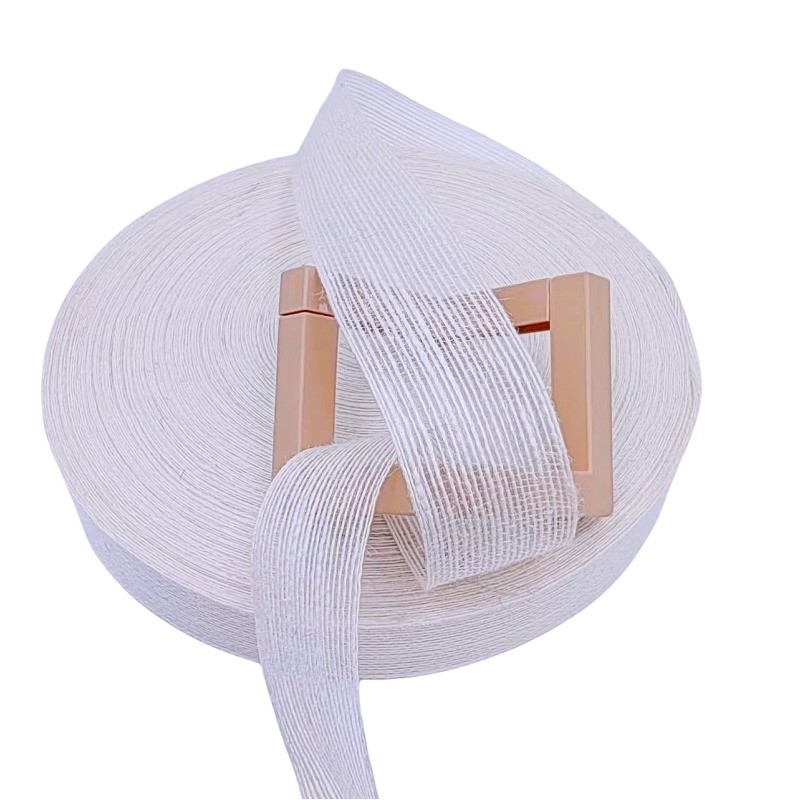 3.8cm puur witte jute geweven lint perfect voor uw B2B decoratie projecten en behoeften