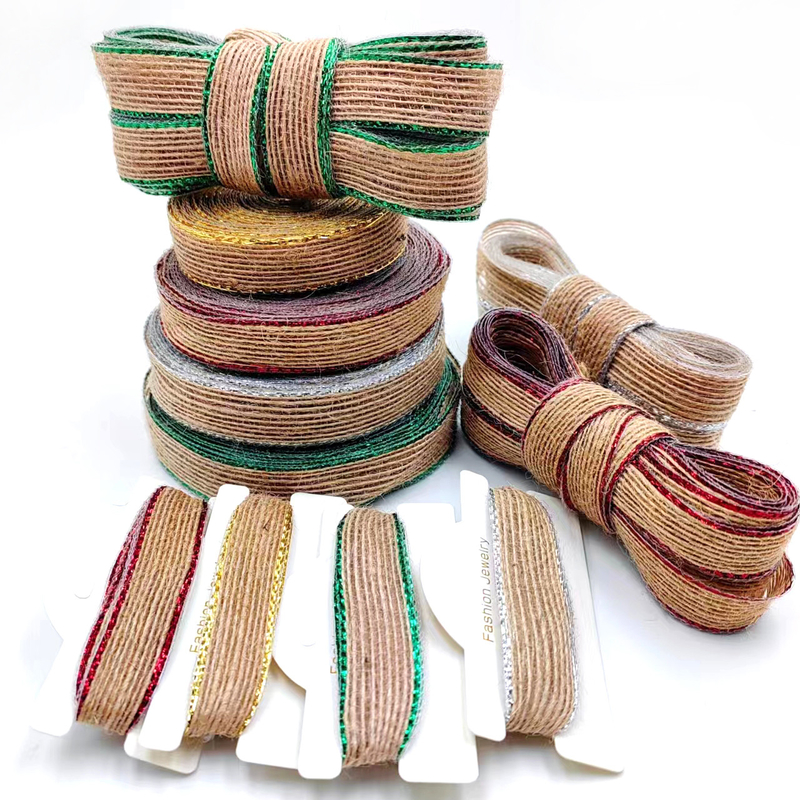 Kleurrijke vis gesneden hennep rollen voor schoenen 80% jute 20% polyester DIY decoratieve boog