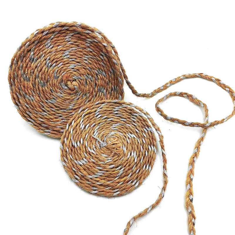 Vernieuw uw kledingverpakking met zilveren draad gevlochten hennep decoratieve touw jute touw