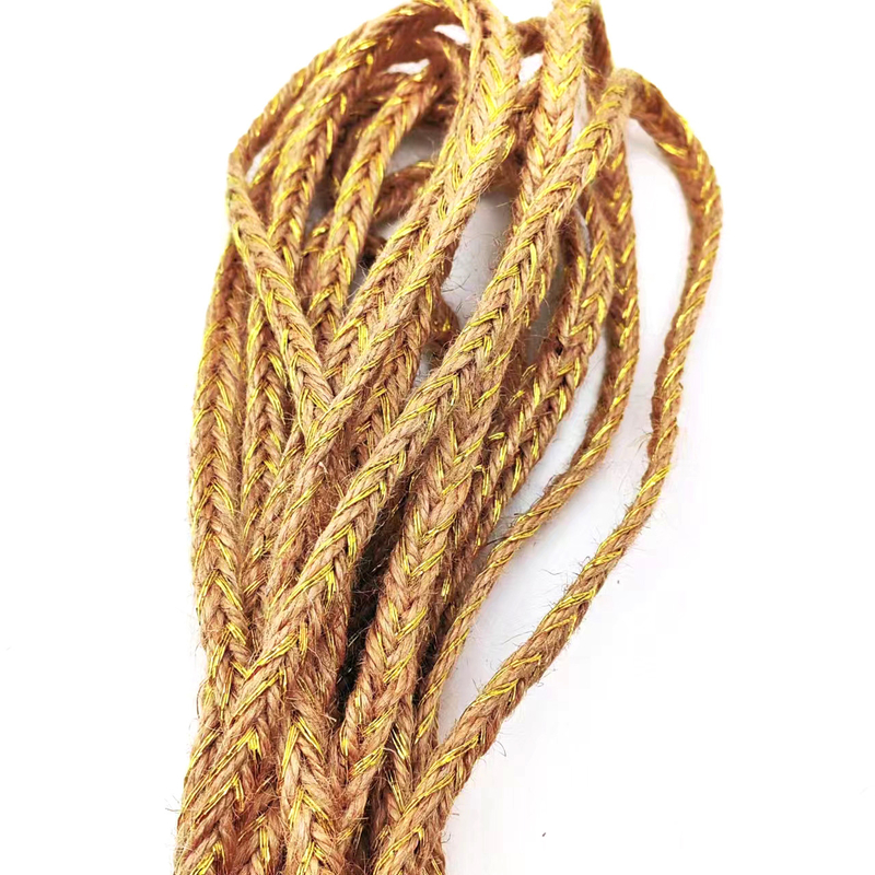 Vernieuw uw kledingverpakking met zilveren draad gevlochten hennep decoratieve touw jute touw