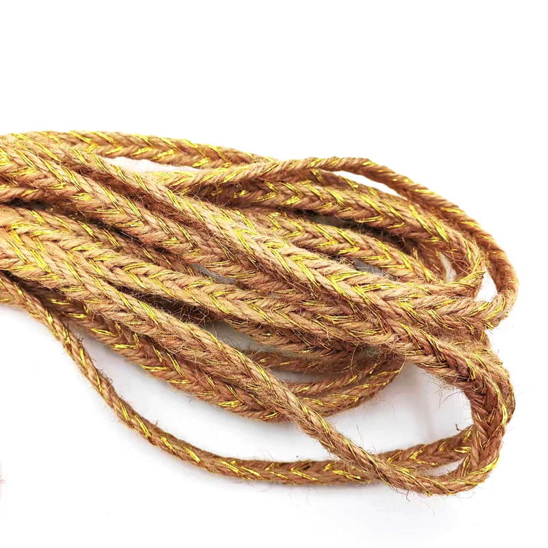 Vernieuw uw kledingverpakking met zilveren draad gevlochten hennep decoratieve touw jute touw