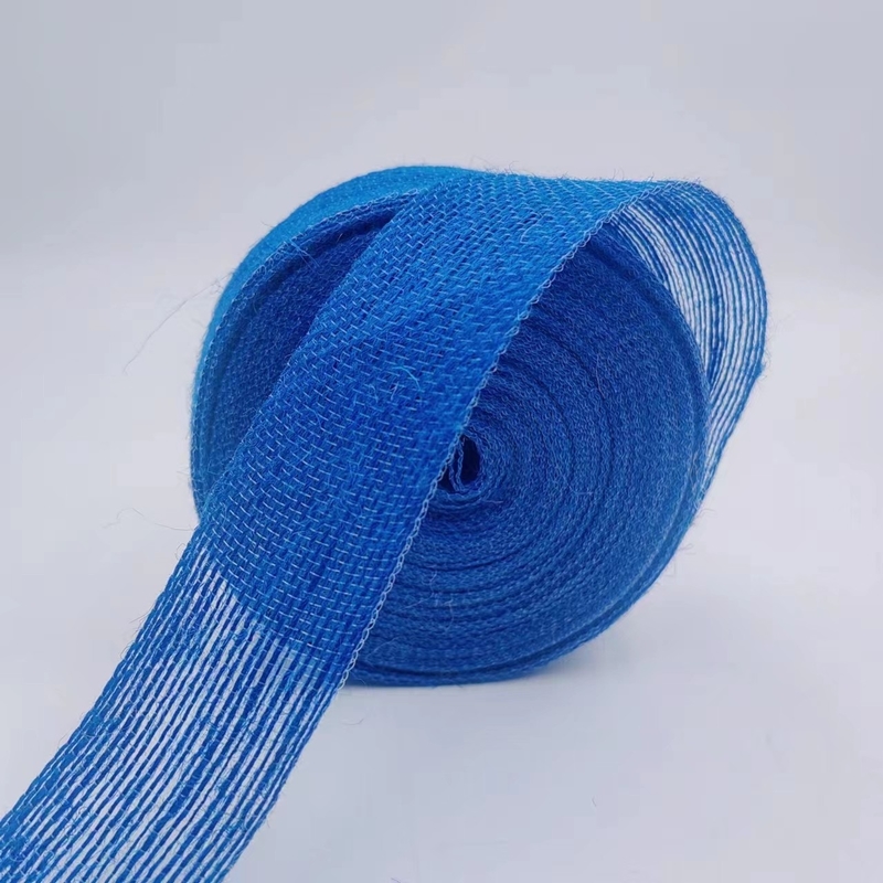 Ondersteuning 7 dagen Voorbeeld bestelling Levertyd 4 cm Blauw jute lint voor cadeaubon decoratie
