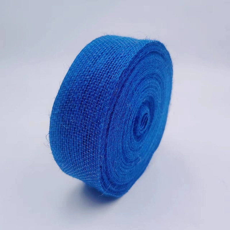 Ondersteuning 7 dagen Voorbeeld bestelling Levertyd 4 cm Blauw jute lint voor cadeaubon decoratie