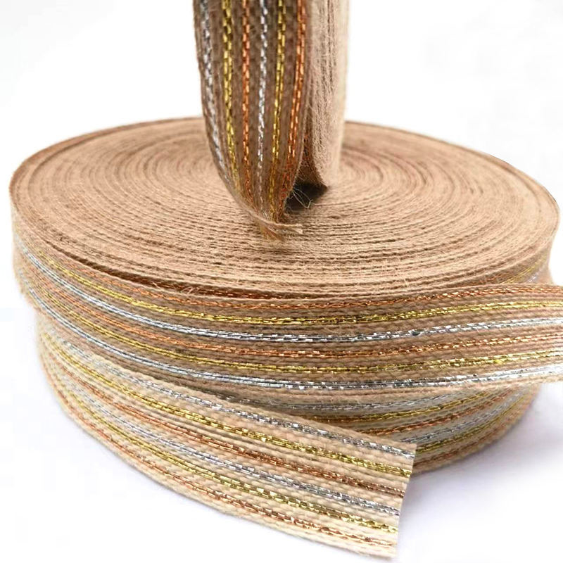 Gepersonaliseerde 50% jute 15% polyester webbing lint rol voor visserij lijn webbing behoeften