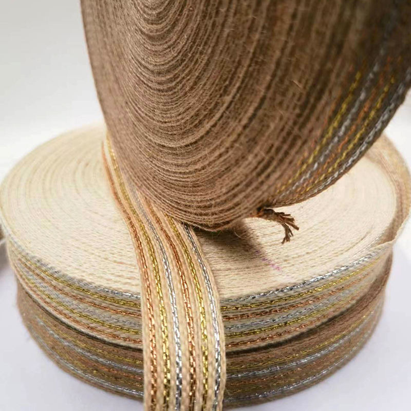 Gepersonaliseerde 50% jute 15% polyester webbing lint rol voor visserij lijn webbing behoeften