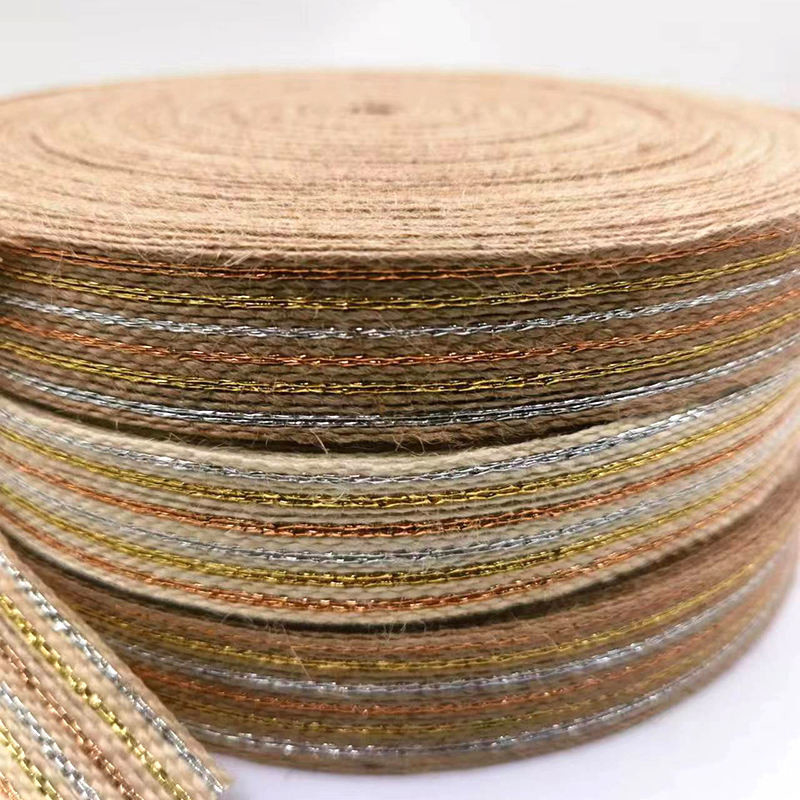 Gepersonaliseerde 50% jute 15% polyester webbing lint rol voor visserij lijn webbing behoeften
