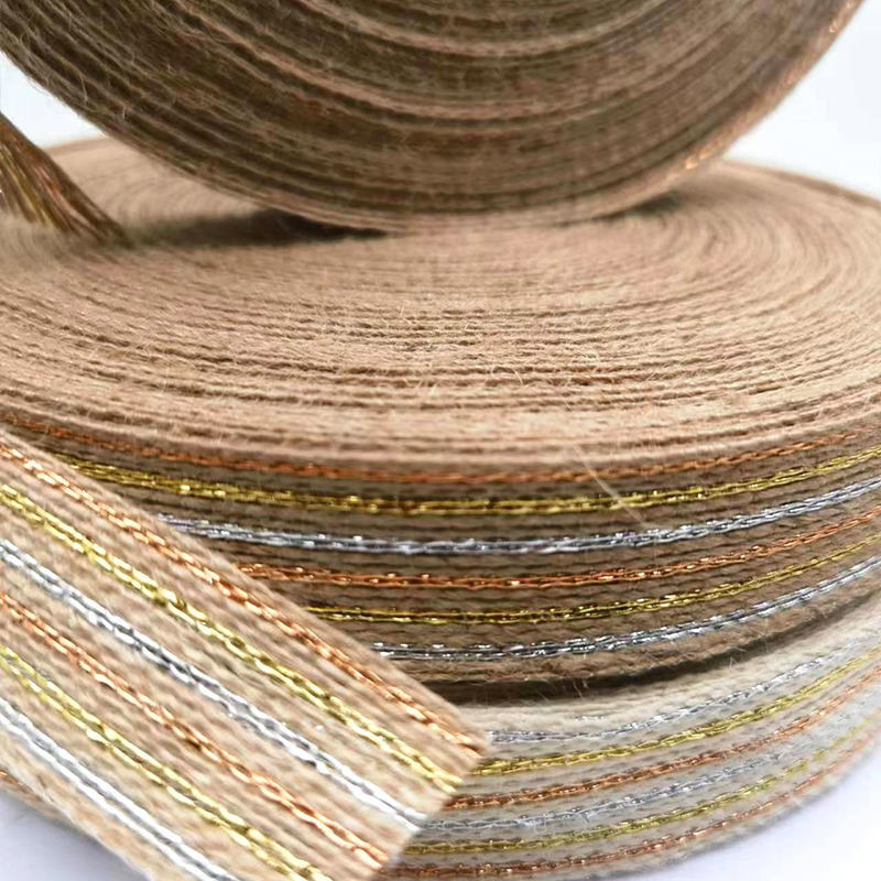 Gepersonaliseerde 50% jute 15% polyester webbing lint rol voor visserij lijn webbing behoeften