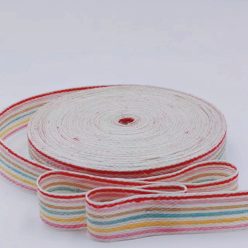 Kleurrijke jute lint cadeau doos Verpakking Eco-vriendelijke webbing voor kerstversiering