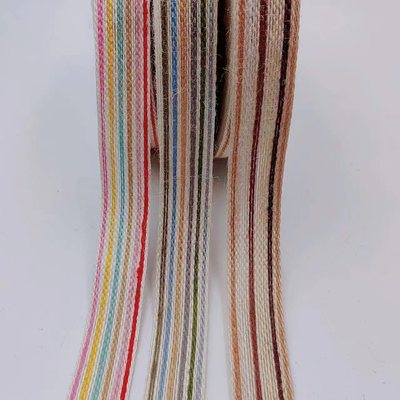 Kleurrijke jute lint cadeau doos Verpakking Eco-vriendelijke webbing voor kerstversiering