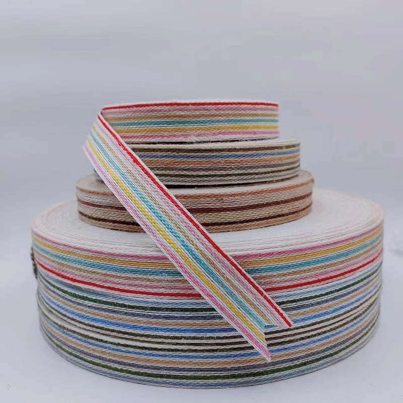 Kleurrijke jute lint cadeau doos Verpakking Eco-vriendelijke webbing voor kerstversiering