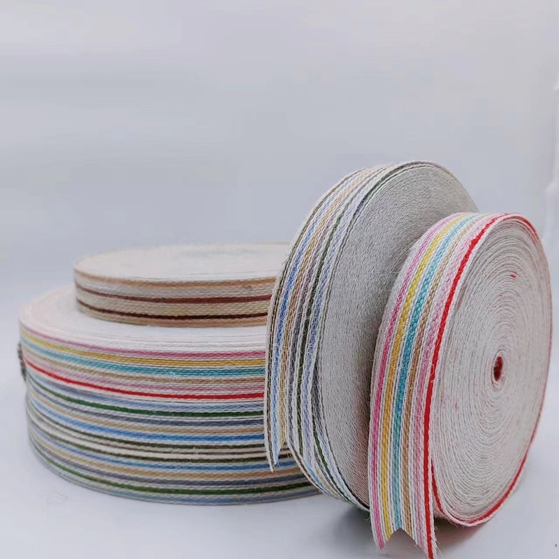 Kleurrijke jute lint cadeau doos Verpakking Eco-vriendelijke webbing voor kerstversiering