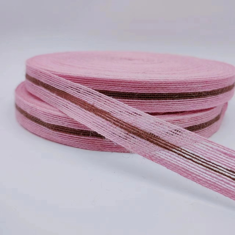 Gepersonaliseerde grootte 3 cm jute lint webbing voor duurzame kleurrijke cadeau verpakking