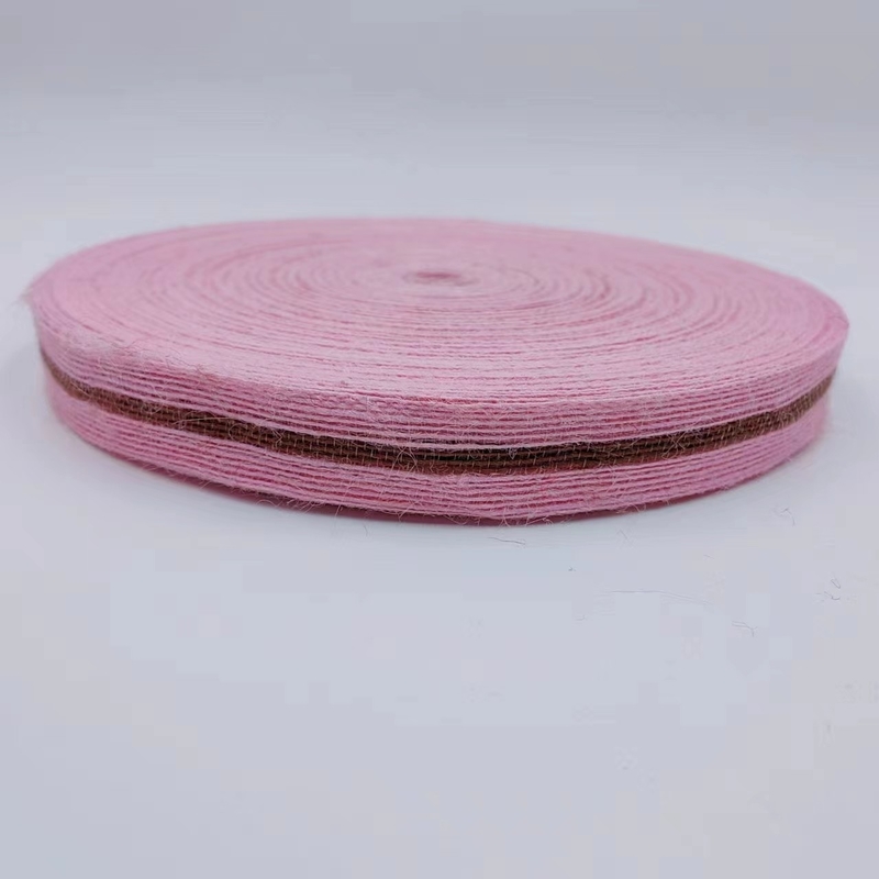 Gepersonaliseerde grootte 3 cm jute lint webbing voor duurzame kleurrijke cadeau verpakking