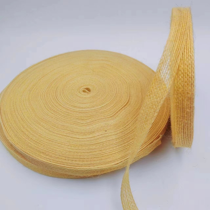 2024 Pure Yellow Fishing Line Hemp Ribbon Jute Webbing voor aangepaste kleuren Kleding