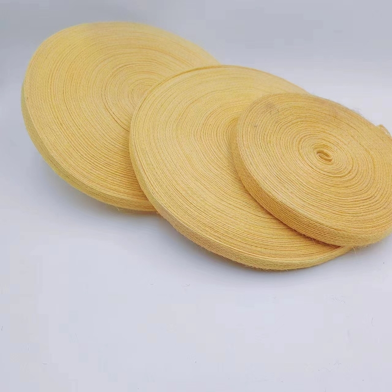 2024 Pure Yellow Fishing Line Hemp Ribbon Jute Webbing voor aangepaste kleuren Kleding