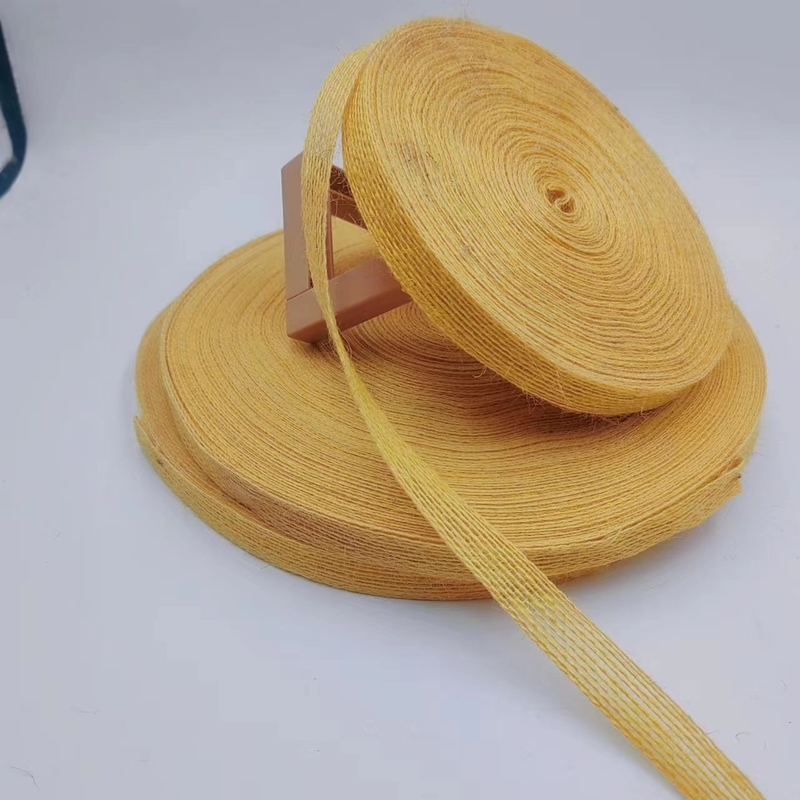 2024 Pure Yellow Fishing Line Hemp Ribbon Jute Webbing voor aangepaste kleuren Kleding