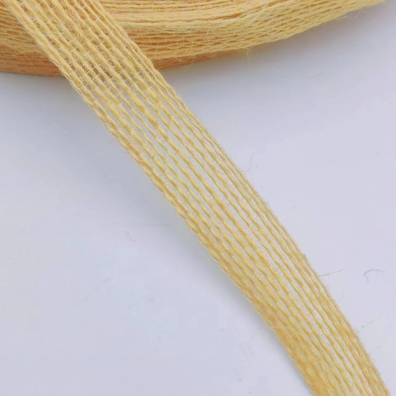2024 Pure Yellow Fishing Line Hemp Ribbon Jute Webbing voor aangepaste kleuren Kleding