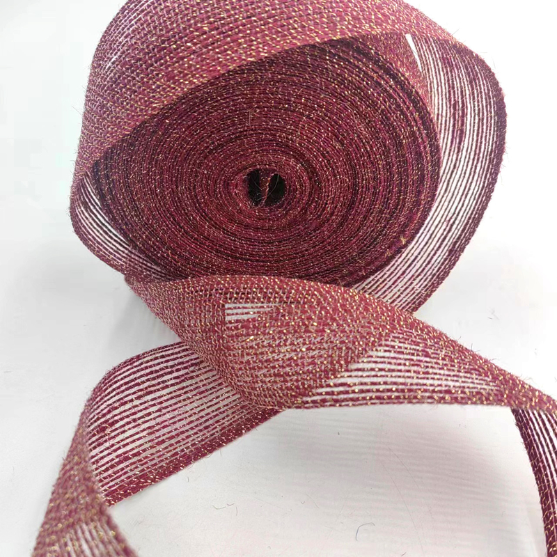 80% jute 20% polyester Eco-vriendelijk Goud ingepakt hennep lint voor decoratieve vislijn