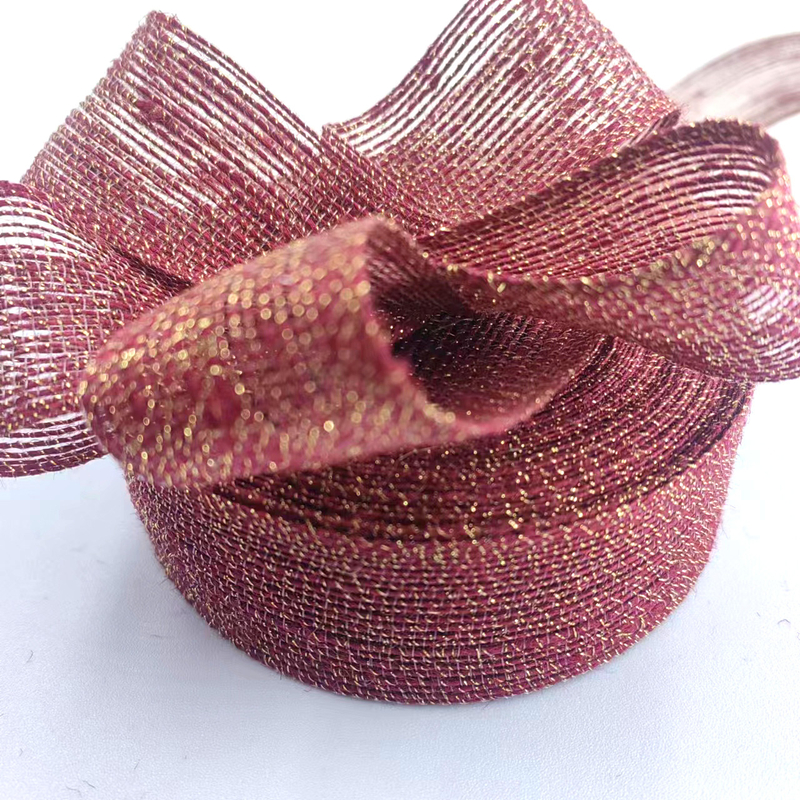 80% jute 20% polyester Eco-vriendelijk Goud ingepakt hennep lint voor decoratieve vislijn