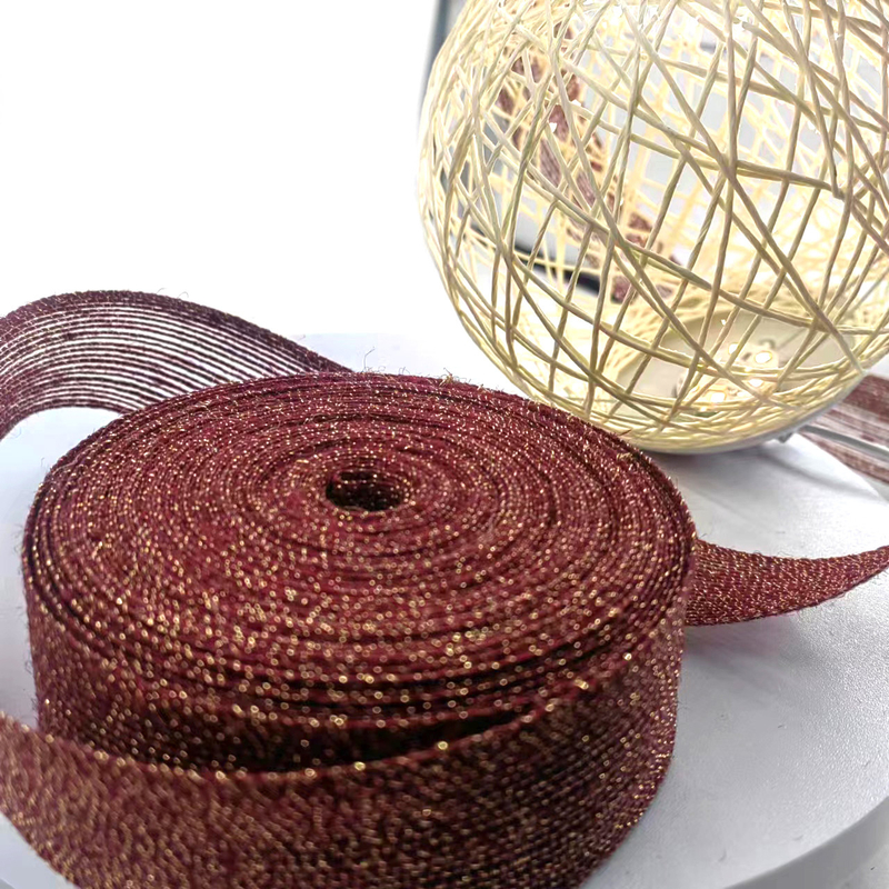 80% jute 20% polyester Eco-vriendelijk Goud ingepakt hennep lint voor decoratieve vislijn