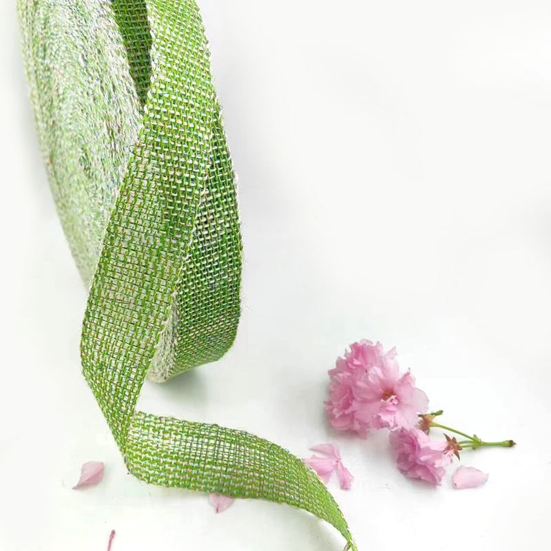 Uitstekende Deco Green Webbing 100% Jute 1,5 inch Jute Ribbon voor Webbing en verpakking