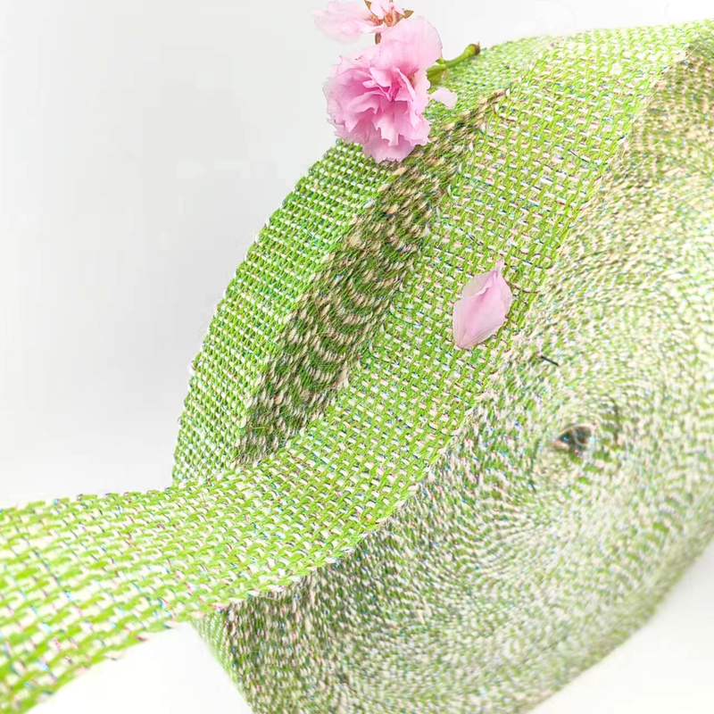 Uitstekende Deco Green Webbing 100% Jute 1,5 inch Jute Ribbon voor Webbing en verpakking