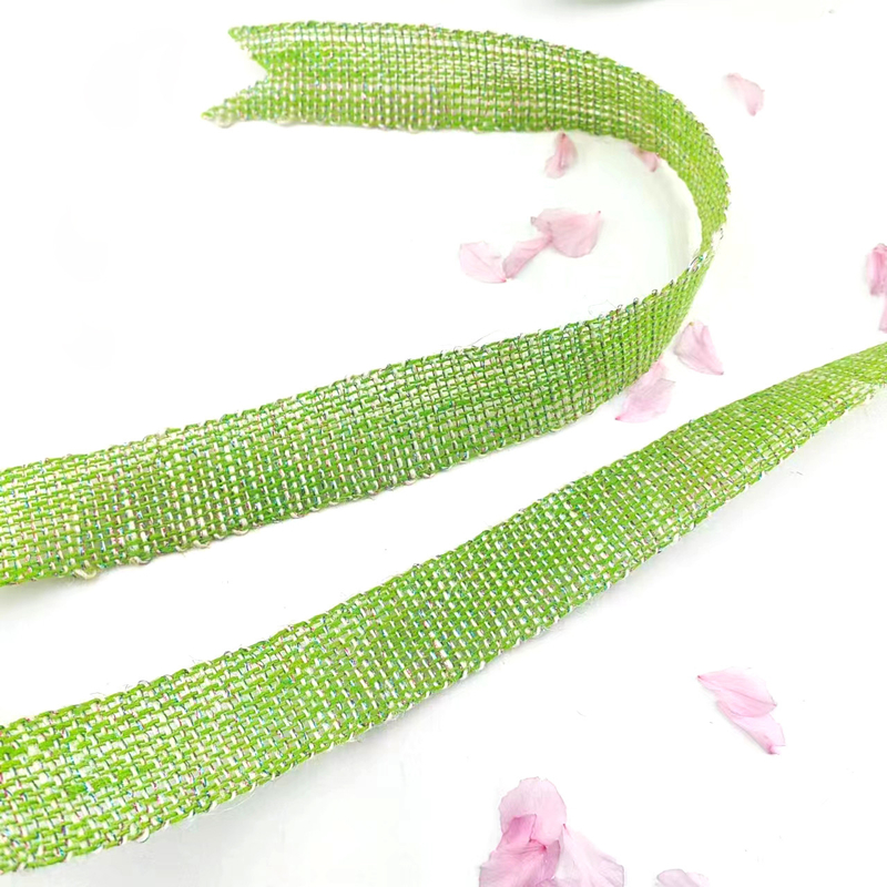 Uitstekende Deco Green Webbing 100% Jute 1,5 inch Jute Ribbon voor Webbing en verpakking