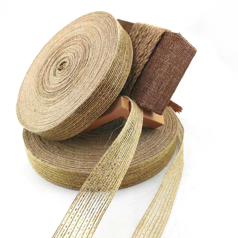 Eco-vriendelijk 25 mm jute lint voor het inpakken en boeketten niet ondersteunen 7 dagen Voorbeeld bestelling