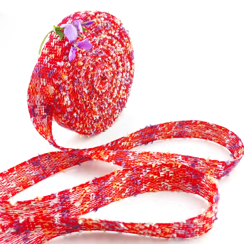Rood jute-burlap-stof lint gebreid touw lint voor bruilofts- en feestversieringen