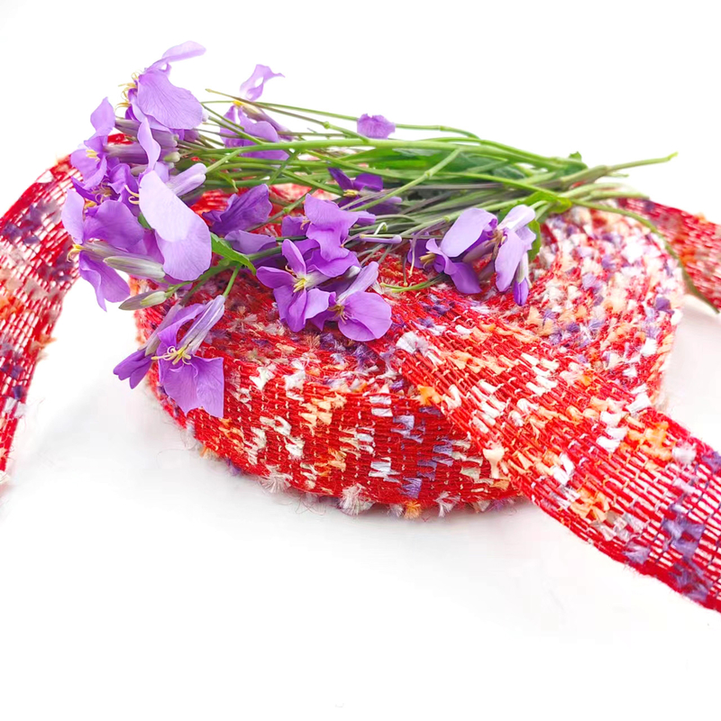 Rood jute-burlap-stof lint gebreid touw lint voor bruilofts- en feestversieringen