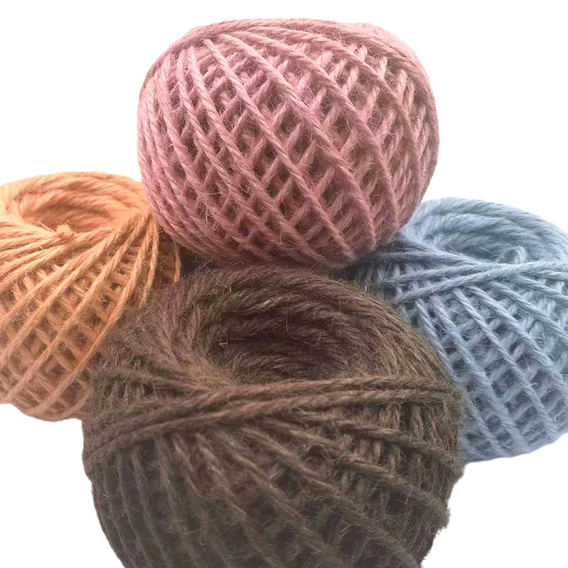 Kleur Jute draad Ball gebreide touw Klassiek gekamd Mercerized zijde Jute touw voor schoenen