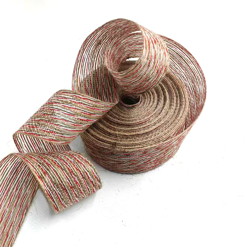Webbing Diy Decoratieve boog Kerstmis Handgemaakte vislijn Verpakking Hennep vislijn lint
