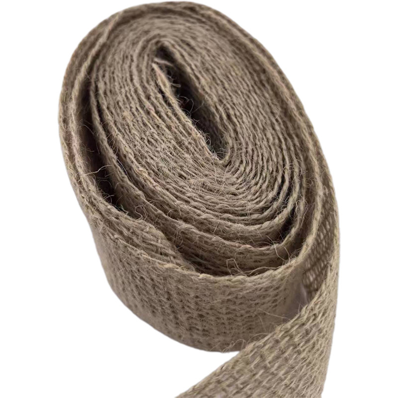 Duurzame 100% jute kleding accessoires Webbing Belt Woven Edge Jute Webbing voor 2024