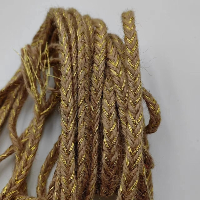 Milieuvriendelijke opmaakmaterialen Breedte KUSTOM Gekleurde gouden jute vlecht en bladeren